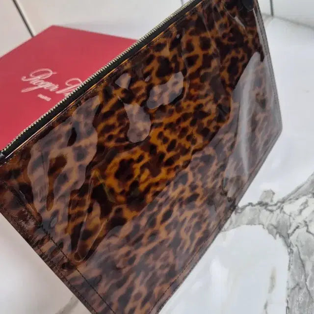 Givenchy Leopard Patent Leather Pouch Clutch Bag