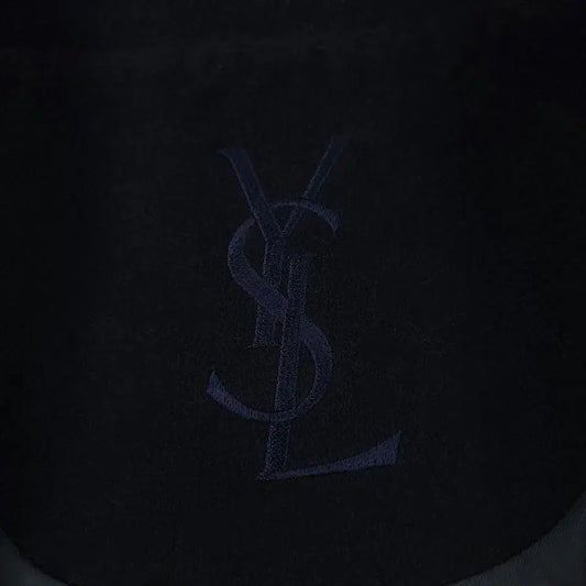YSL Saint Laurent Pour Homme 00s Deep Navy Grid Windowpane Wool Blue