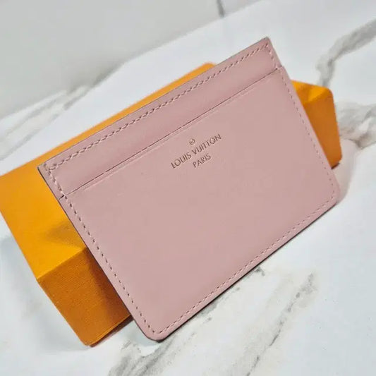 Louis Vuitton Pink Leather Card Holder Wallet