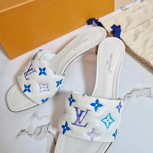 Louis Vuitton Revival Quilted Leather Mule Sandals, Size 36