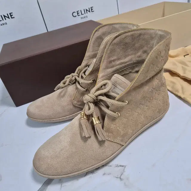Louis Vuitton Monogram Suede Boots, Size 34.5
