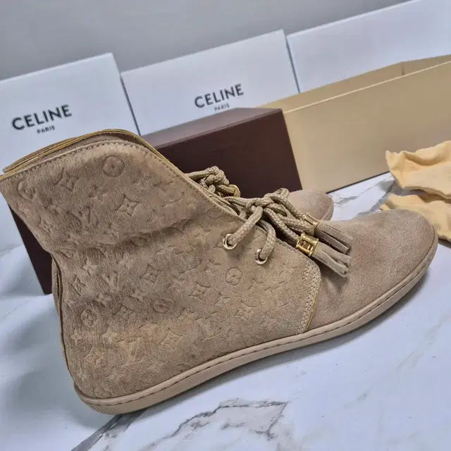 Louis Vuitton Monogram Suede Boots, Size 34.5