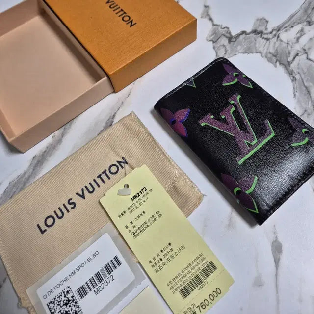 Louis Vuitton Pocket Organizer Black Borealis Card Holder