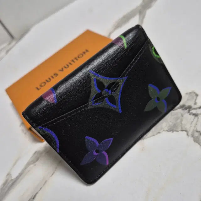 Louis Vuitton Pocket Organizer Black Borealis Card Holder