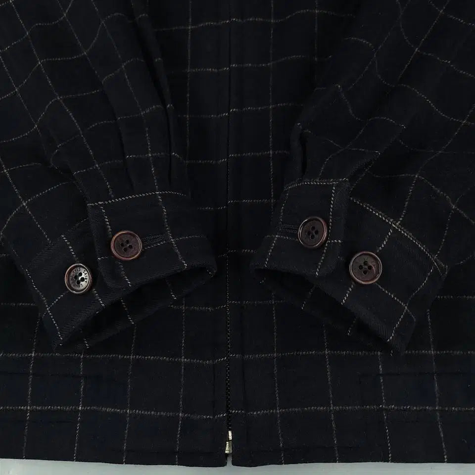 YSL Saint Laurent Pour Homme 00s Deep Navy Grid Windowpane Wool Blue