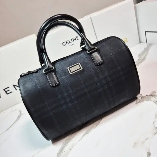 Burberry Tonal Check Boston Bag