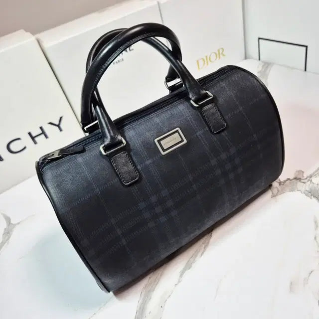 Burberry Tonal Check Boston Bag