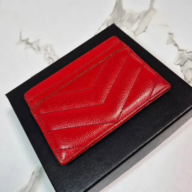 Saint Laurent Cassandre Matelassé Card Holder in Gold-Tone