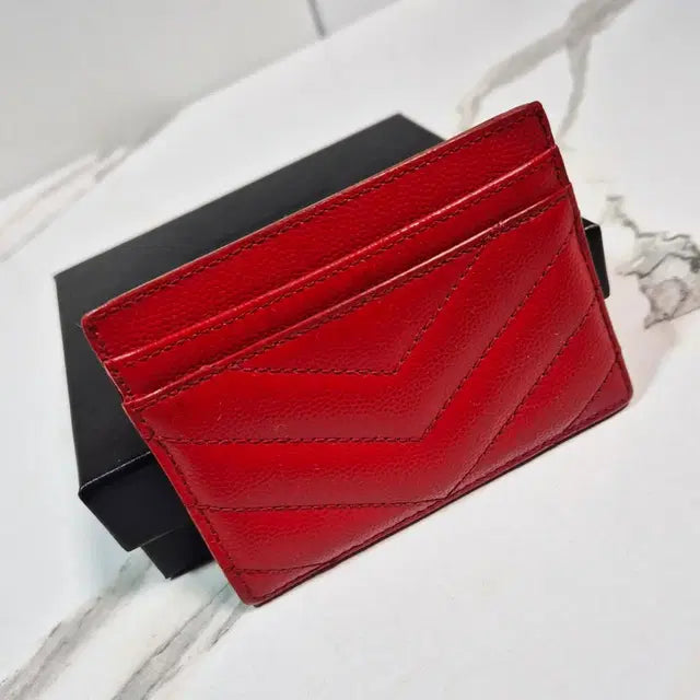 Saint Laurent Cassandre Matelassé Card Holder in Gold-Tone