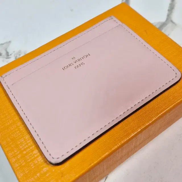 Louis Vuitton Pink Leather Card Holder Wallet