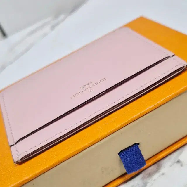 Louis Vuitton Pink Leather Card Holder Wallet