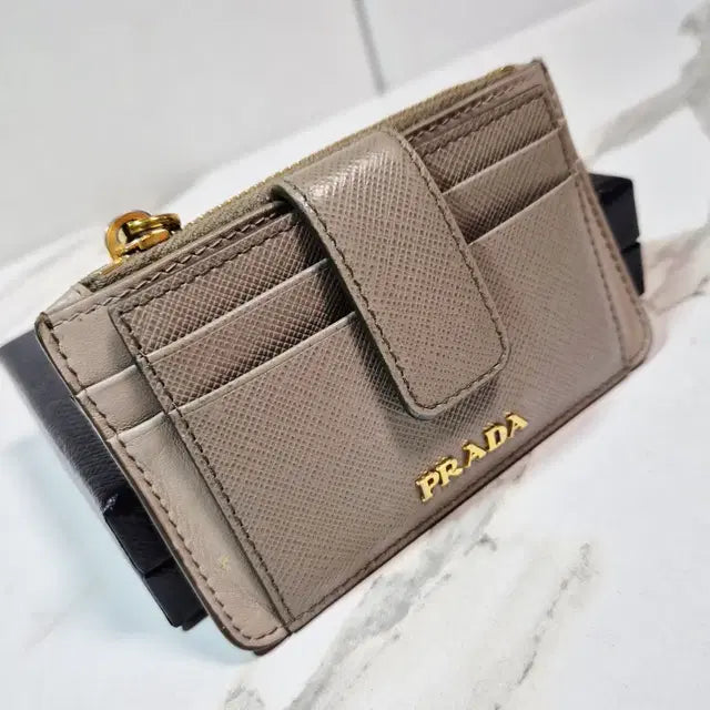 Prada Saffiano Zip Card Holder