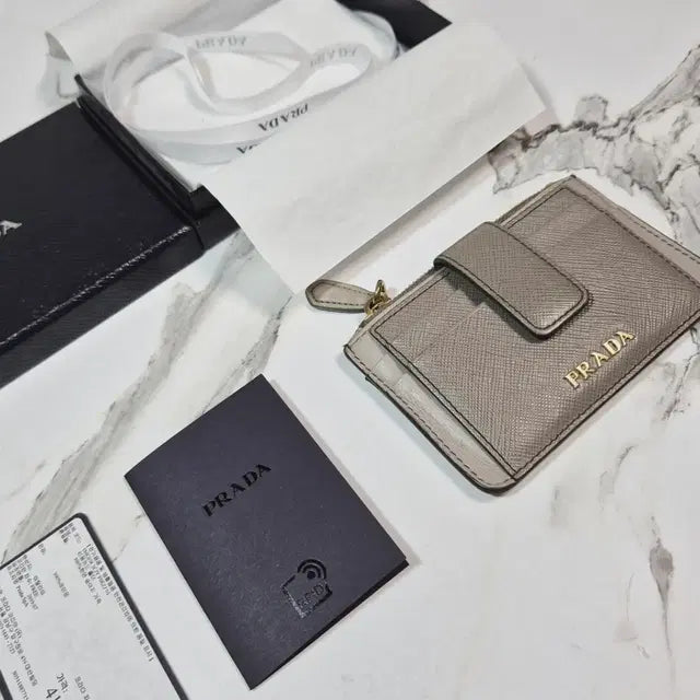 Prada Saffiano Zip Card Holder