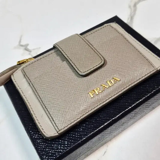 Prada Saffiano Zip Card Holder