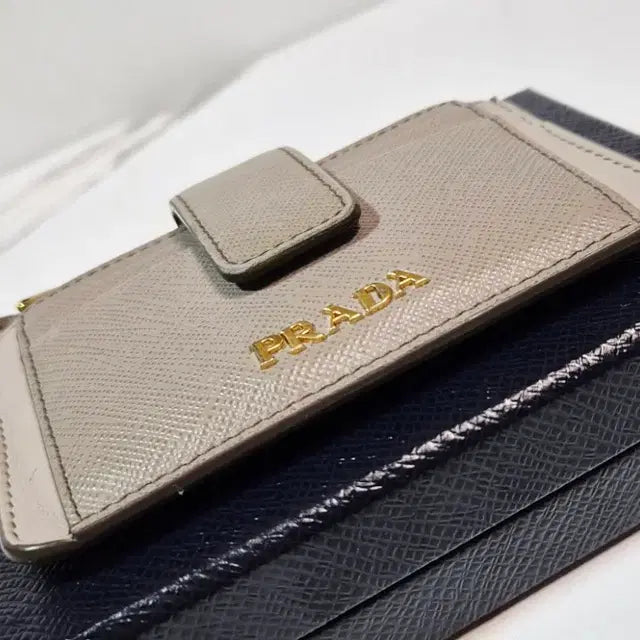 Prada Saffiano Zip Card Holder
