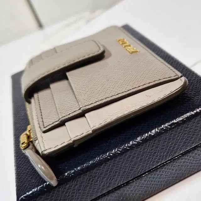 Prada Saffiano Zip Card Holder