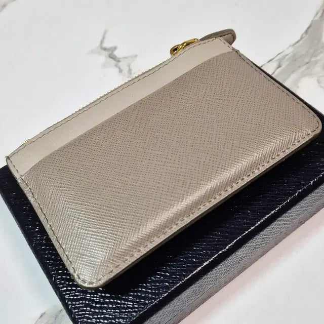 Prada Saffiano Zip Card Holder