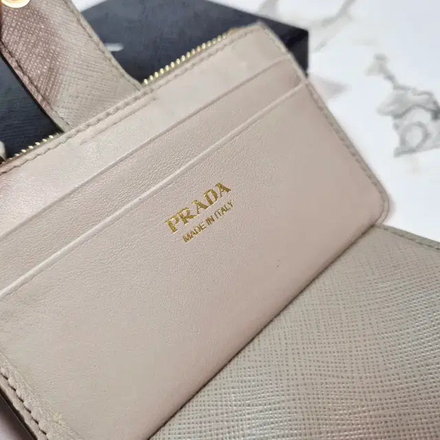 Prada Saffiano Zip Card Holder