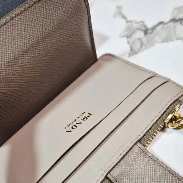 Prada Saffiano Zip Card Holder