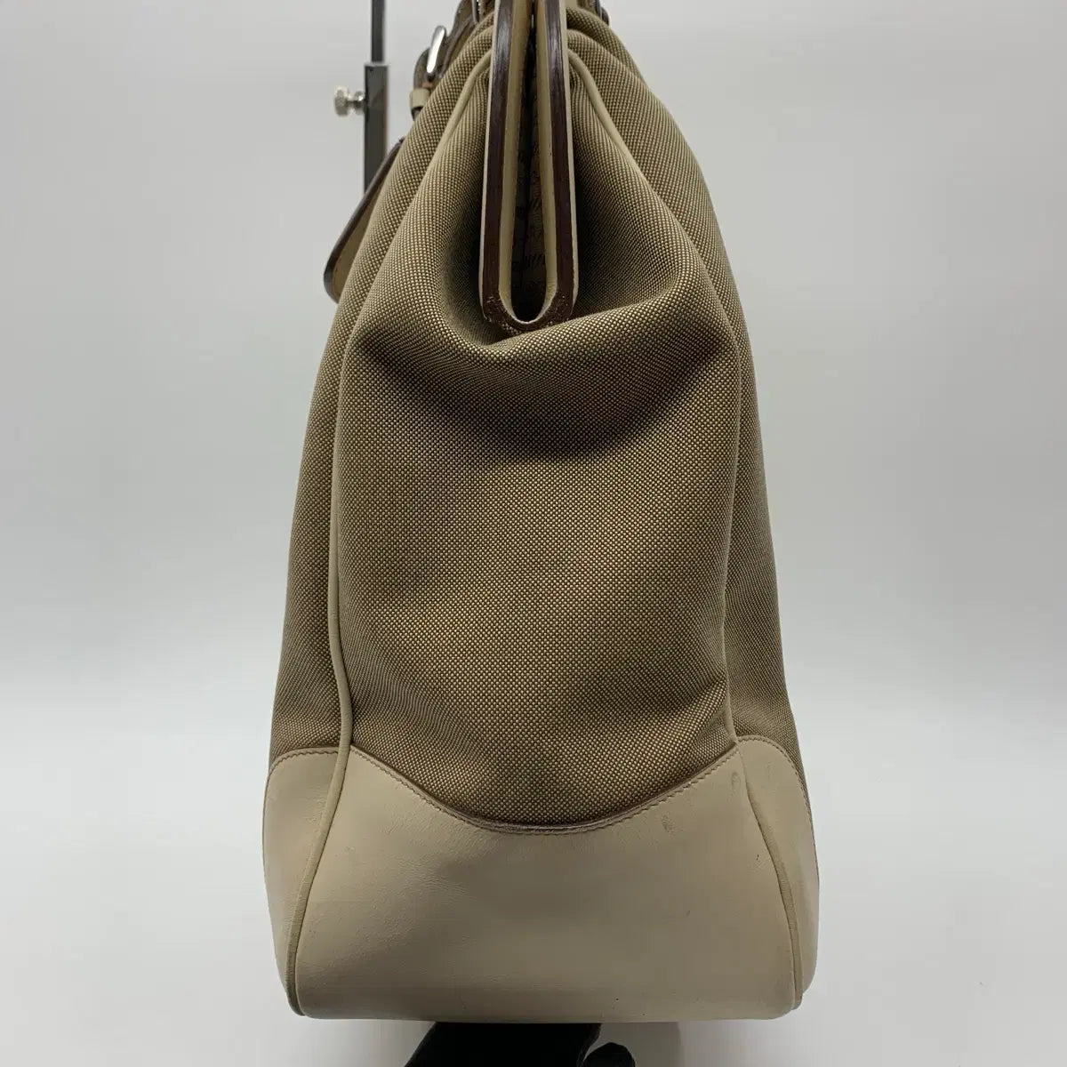 PRADA Jacquard Frame Canvas Tote Bag in Beige
