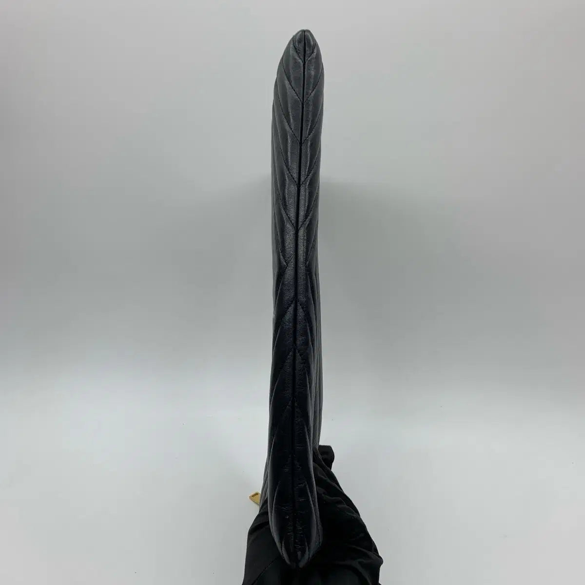 SAINT LAURENT Monogram Matelassé Strap Clutch Bag in Black