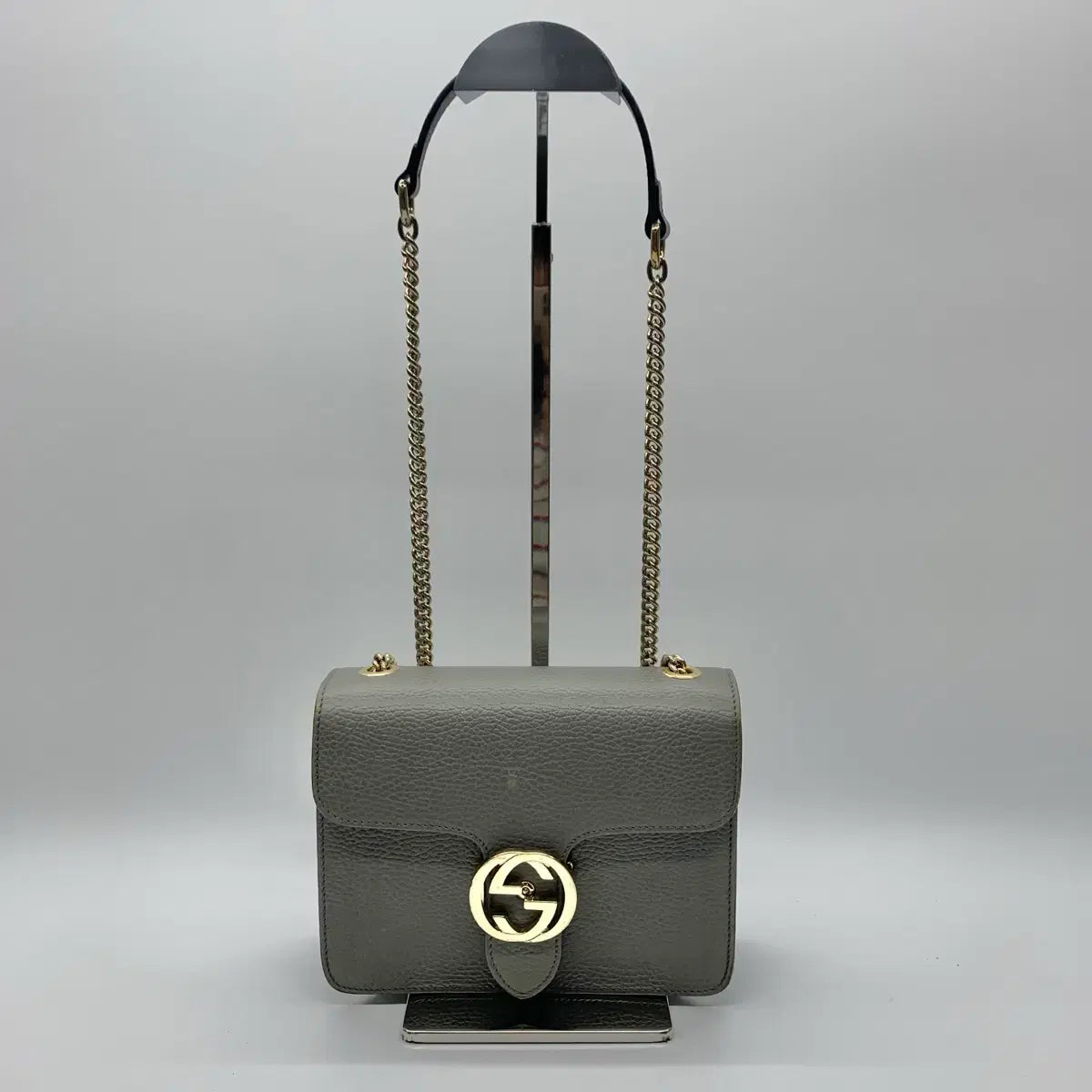 GUCCI Interlocking G Chain Small Shoulder Bag 510304 in Gray