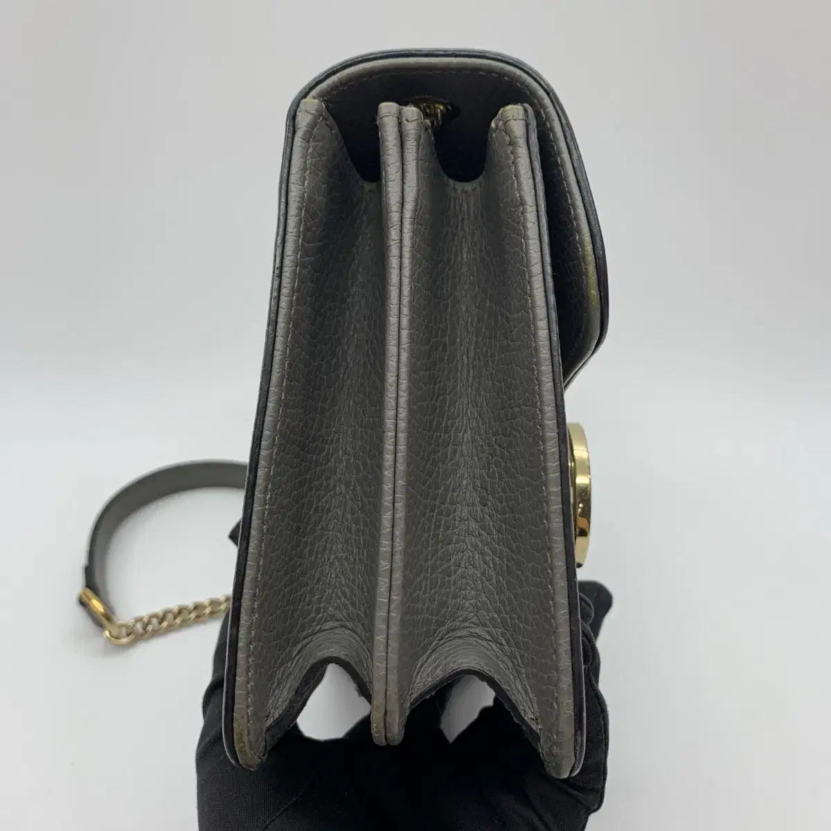 GUCCI Interlocking G Chain Small Shoulder Bag 510304 in Gray