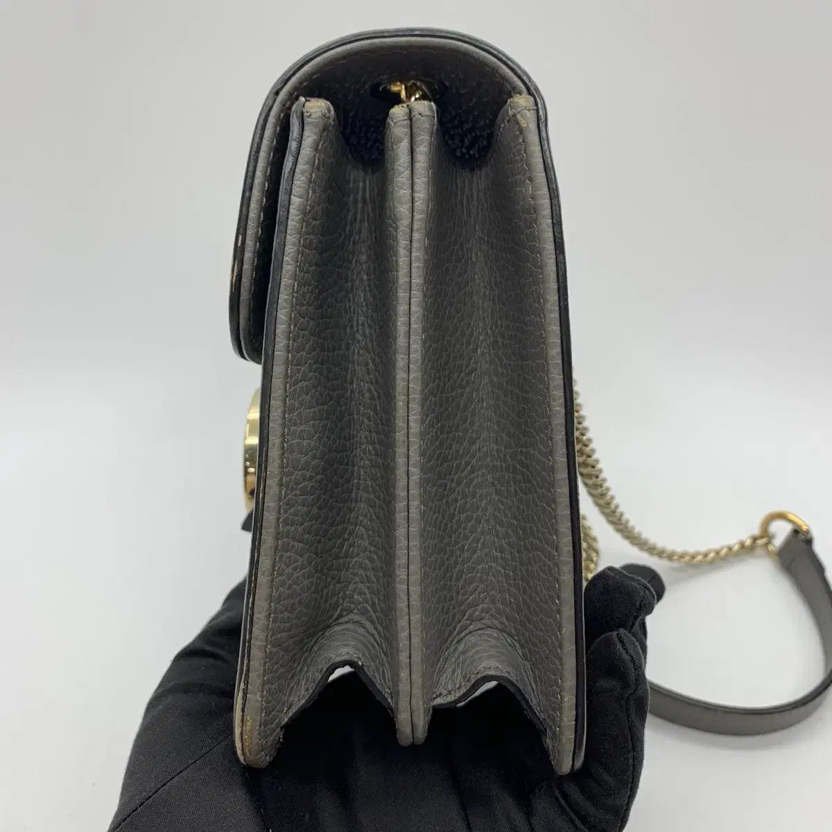GUCCI Interlocking G Chain Small Shoulder Bag 510304 in Gray