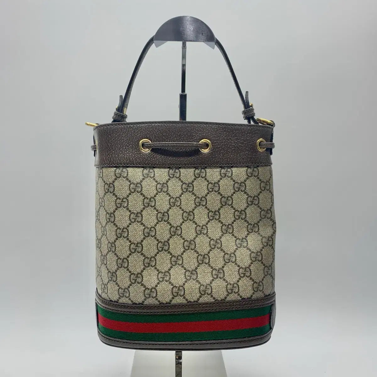 GUCCI Ophidia Small 2-Way Bucket Bag 550621 in Brown