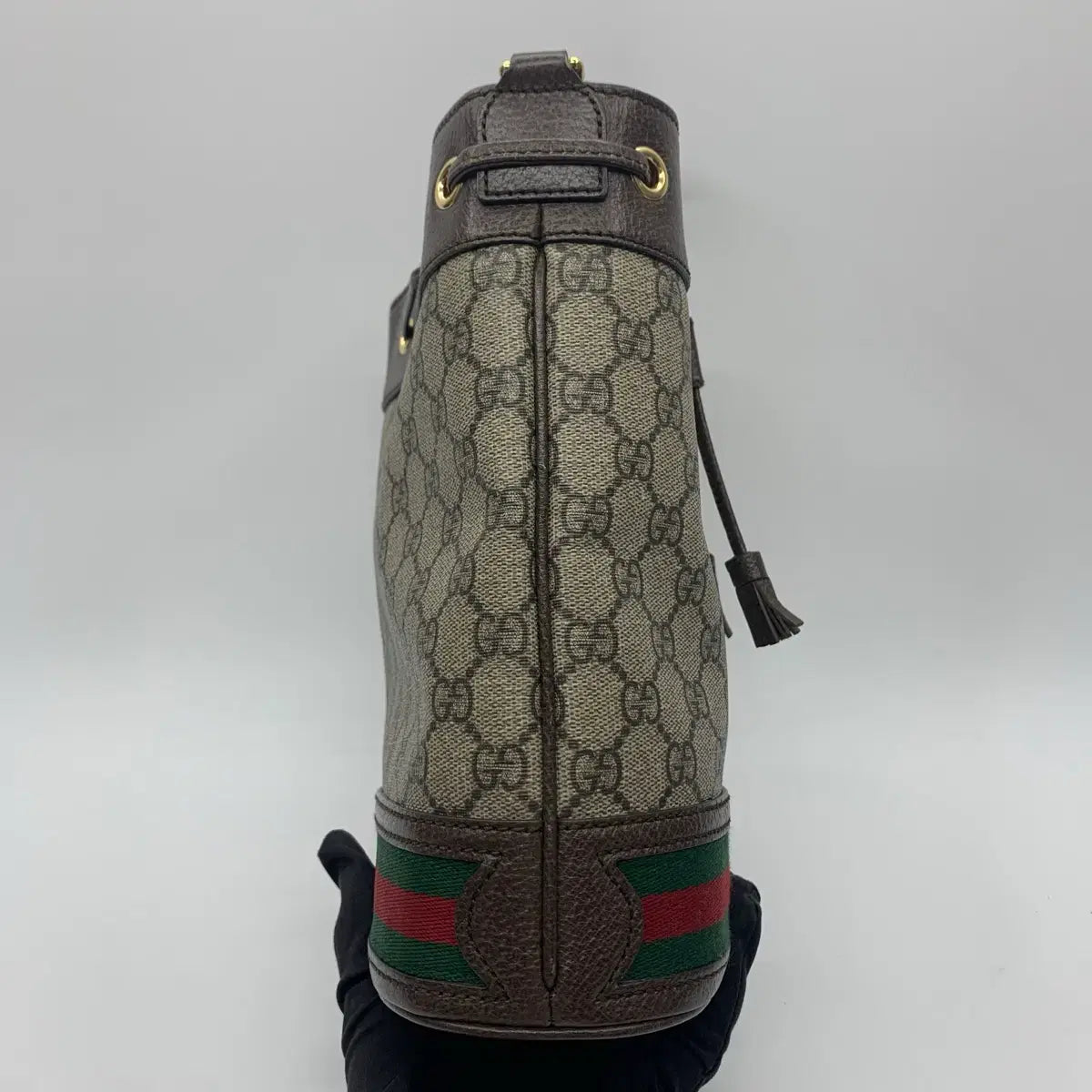 GUCCI Ophidia Small 2-Way Bucket Bag 550621 in Brown