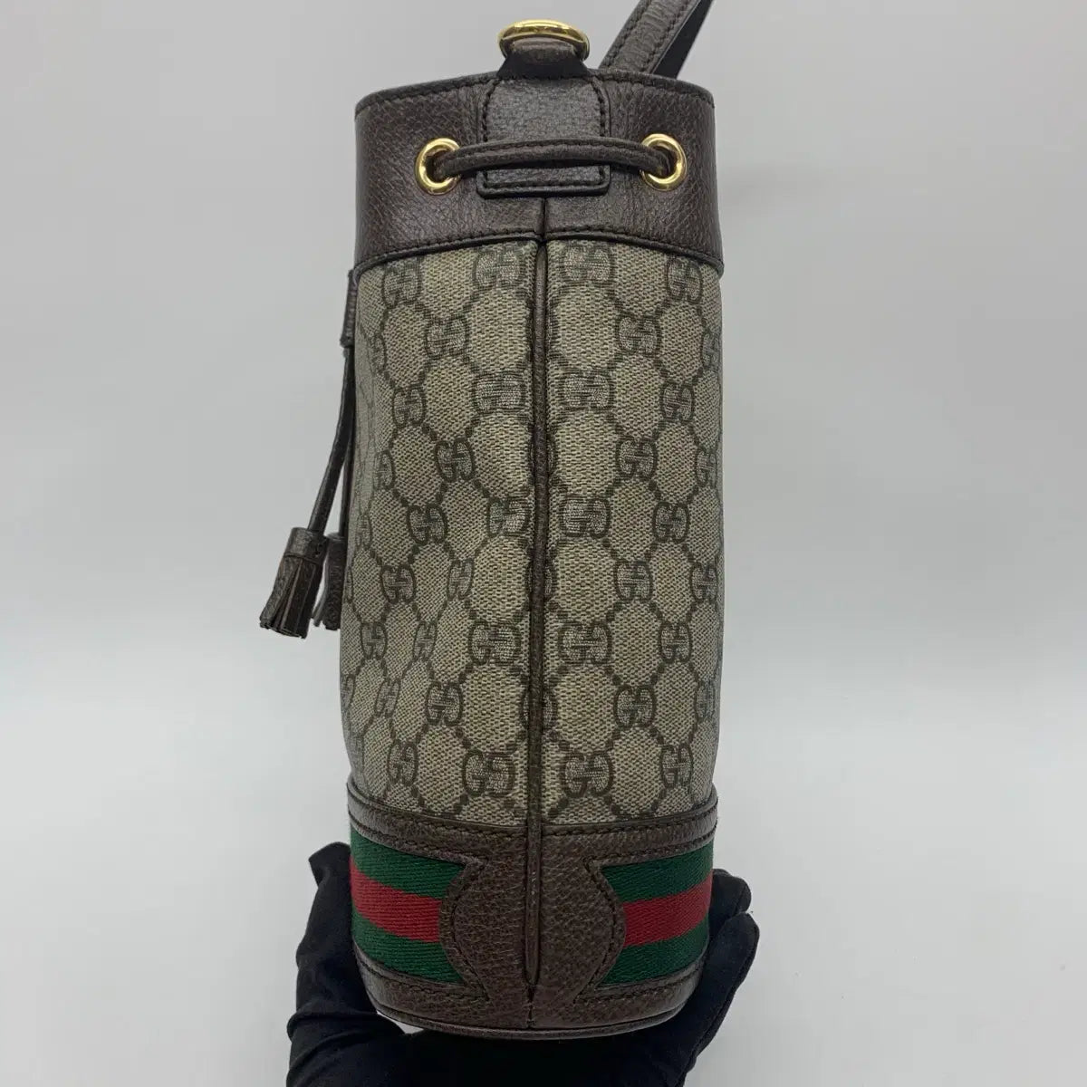 GUCCI Ophidia Small 2-Way Bucket Bag 550621 in Brown