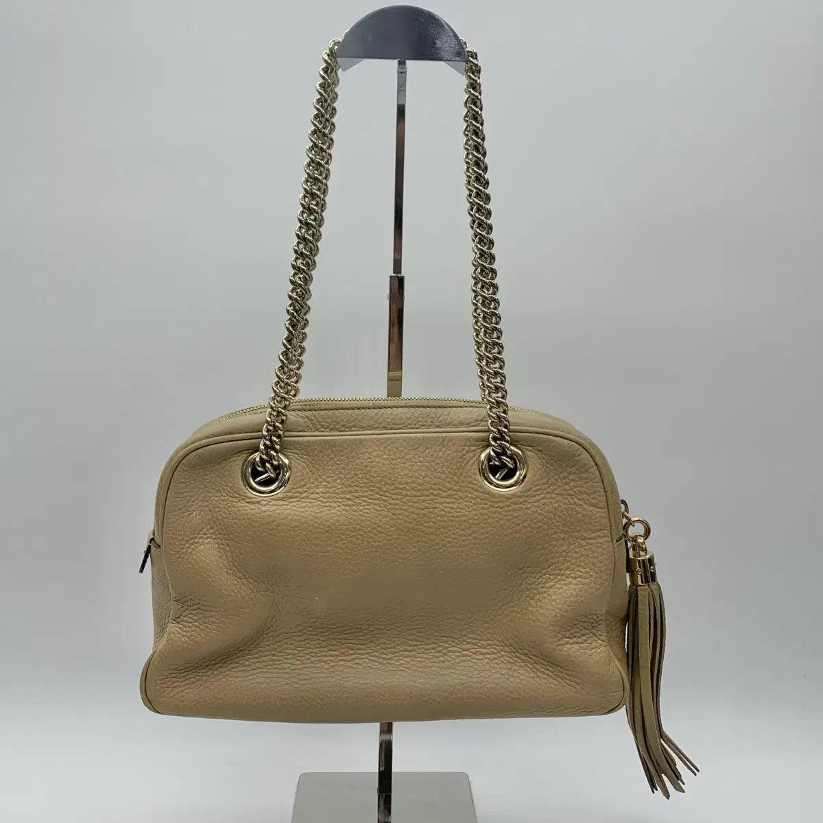 GUCCI Soho Leather Chain Shoulder Bag 308983 in Beige
