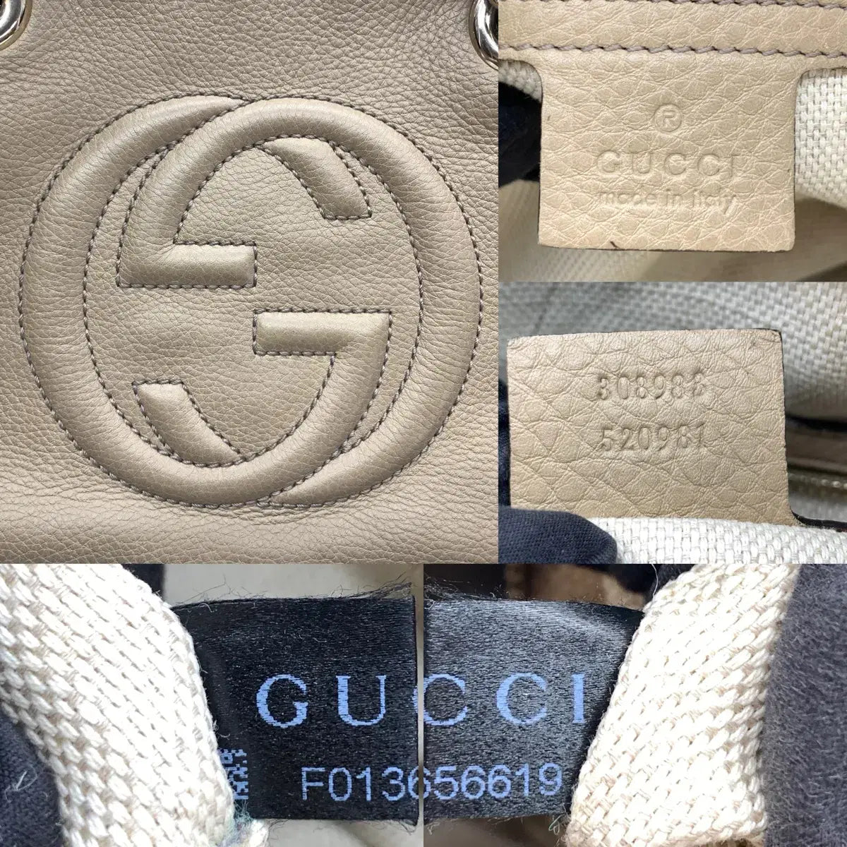 GUCCI Soho Leather Chain Shoulder Bag 308983 in Beige