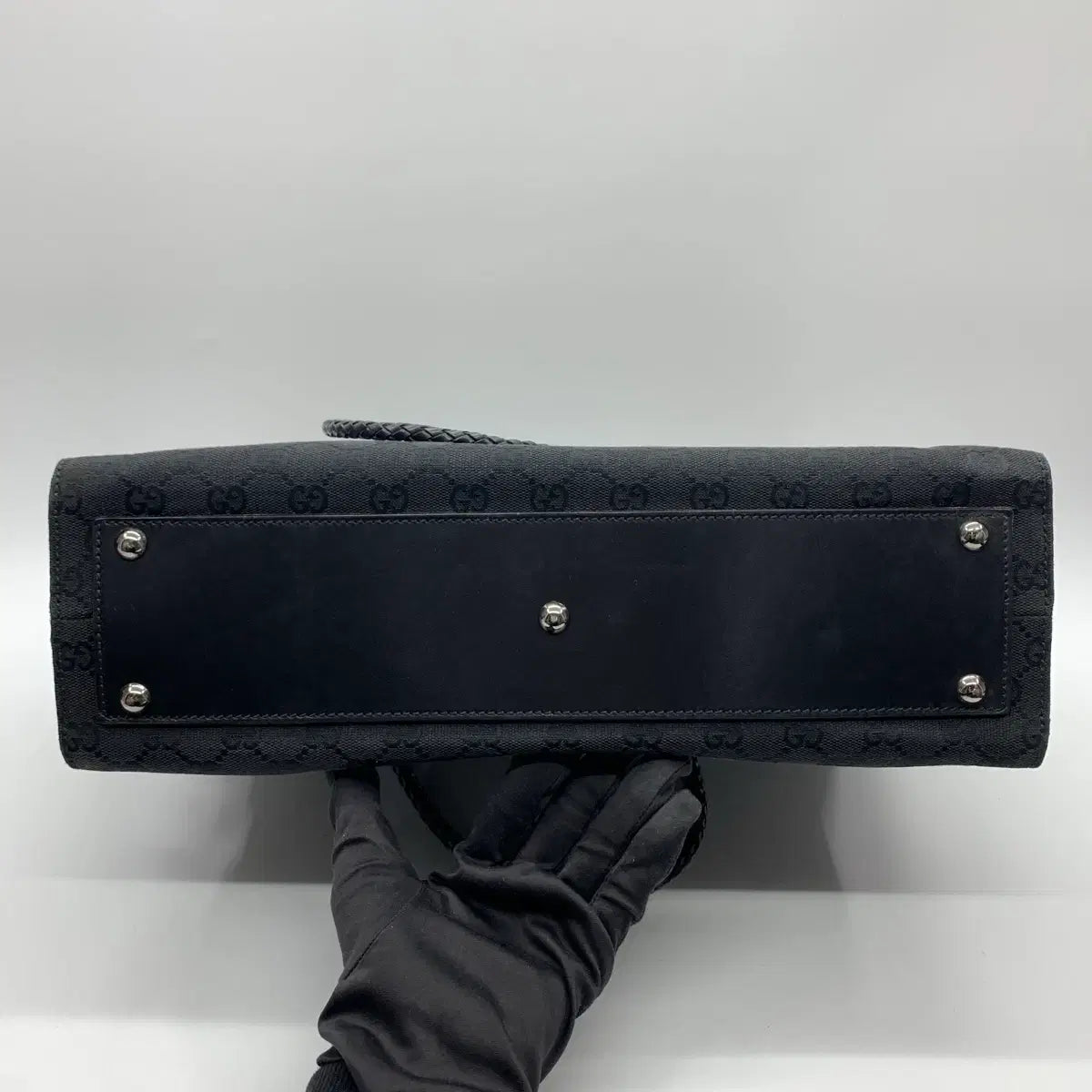 GUCCI Vintage Jacquard Shoulder Bag in Black