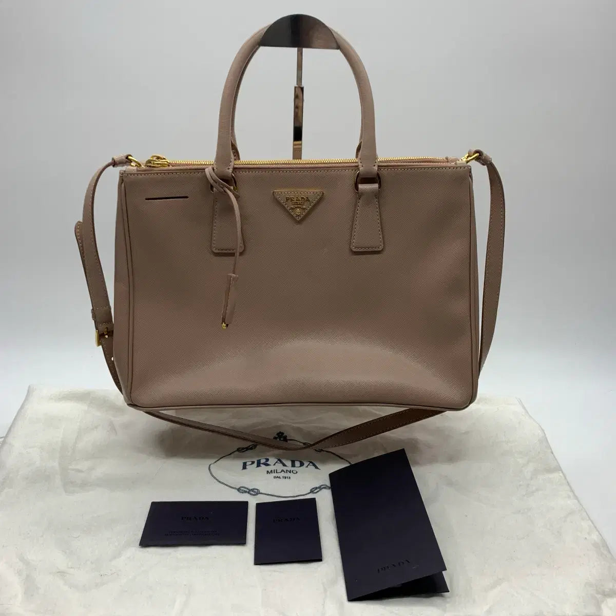 PRADA Saffiano Lux Shoulder Bag in Pink