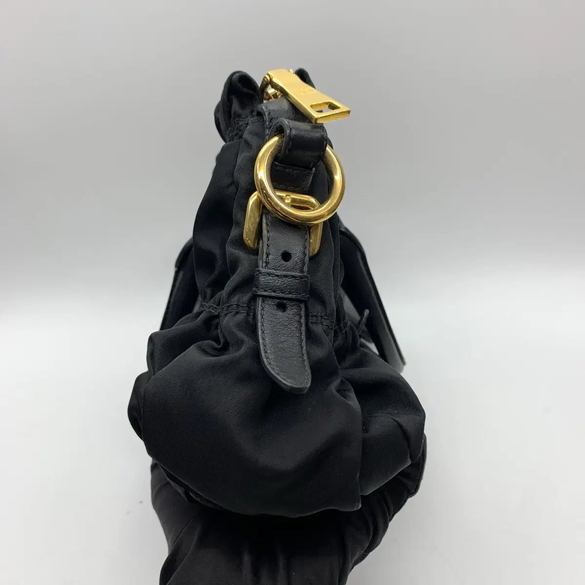 PRADA Gaufre Tote Shoulder Bag in Black