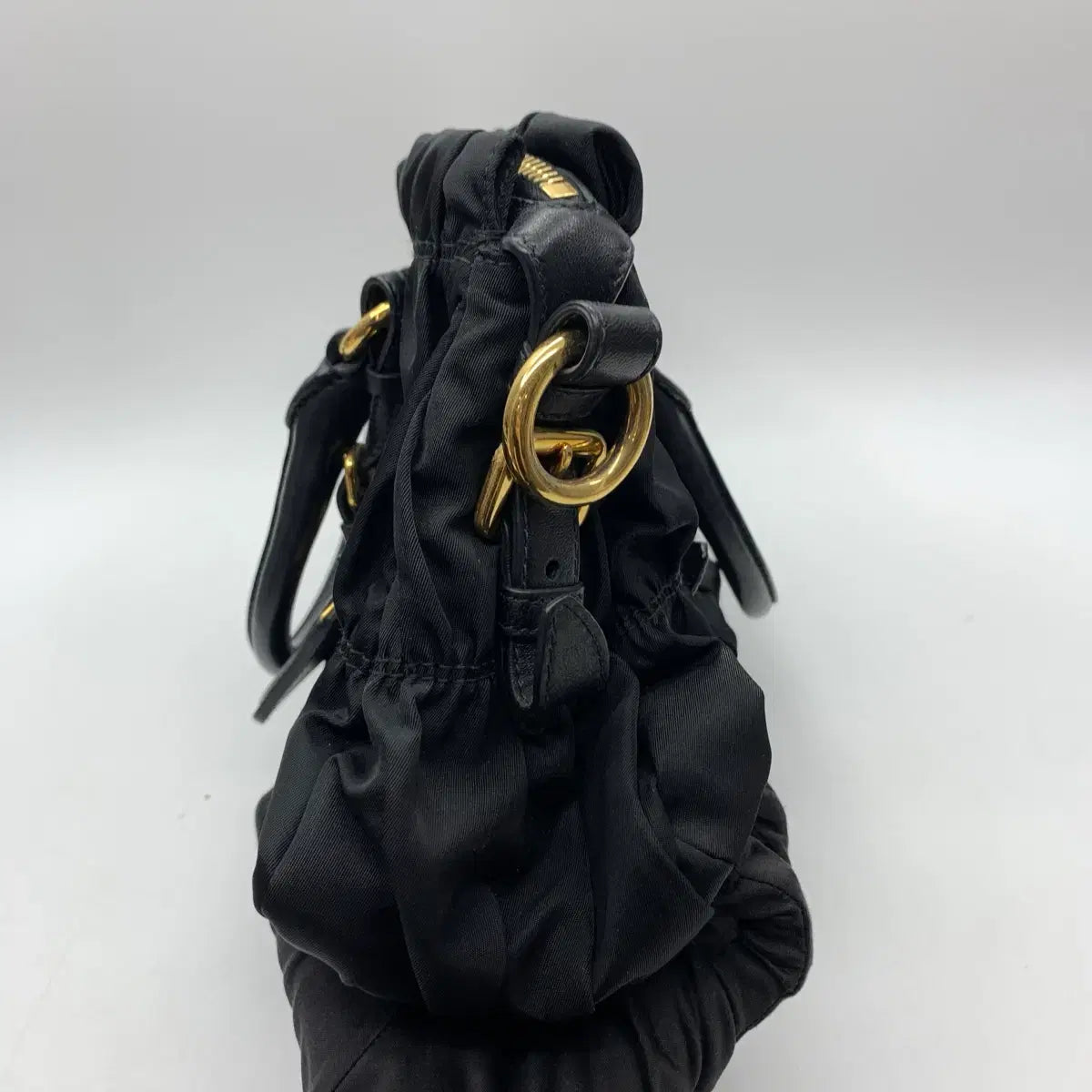 PRADA Gaufre Tote Shoulder Bag in Black
