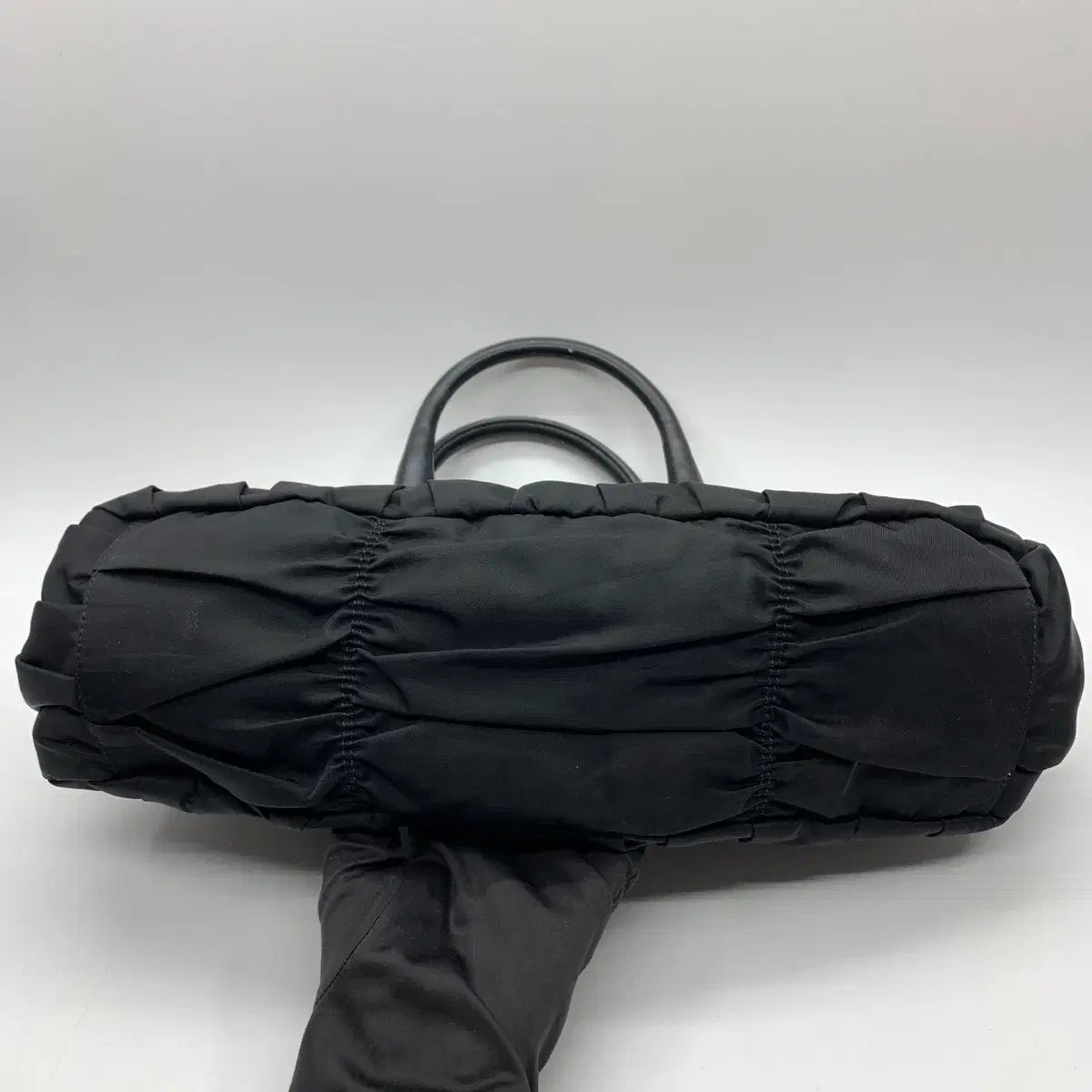 PRADA Gaufre Tote Shoulder Bag in Black