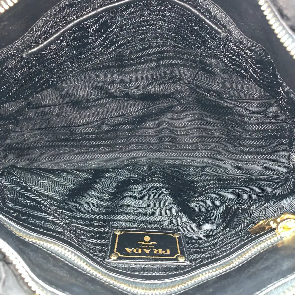 PRADA Gaufre Tote Shoulder Bag in Black