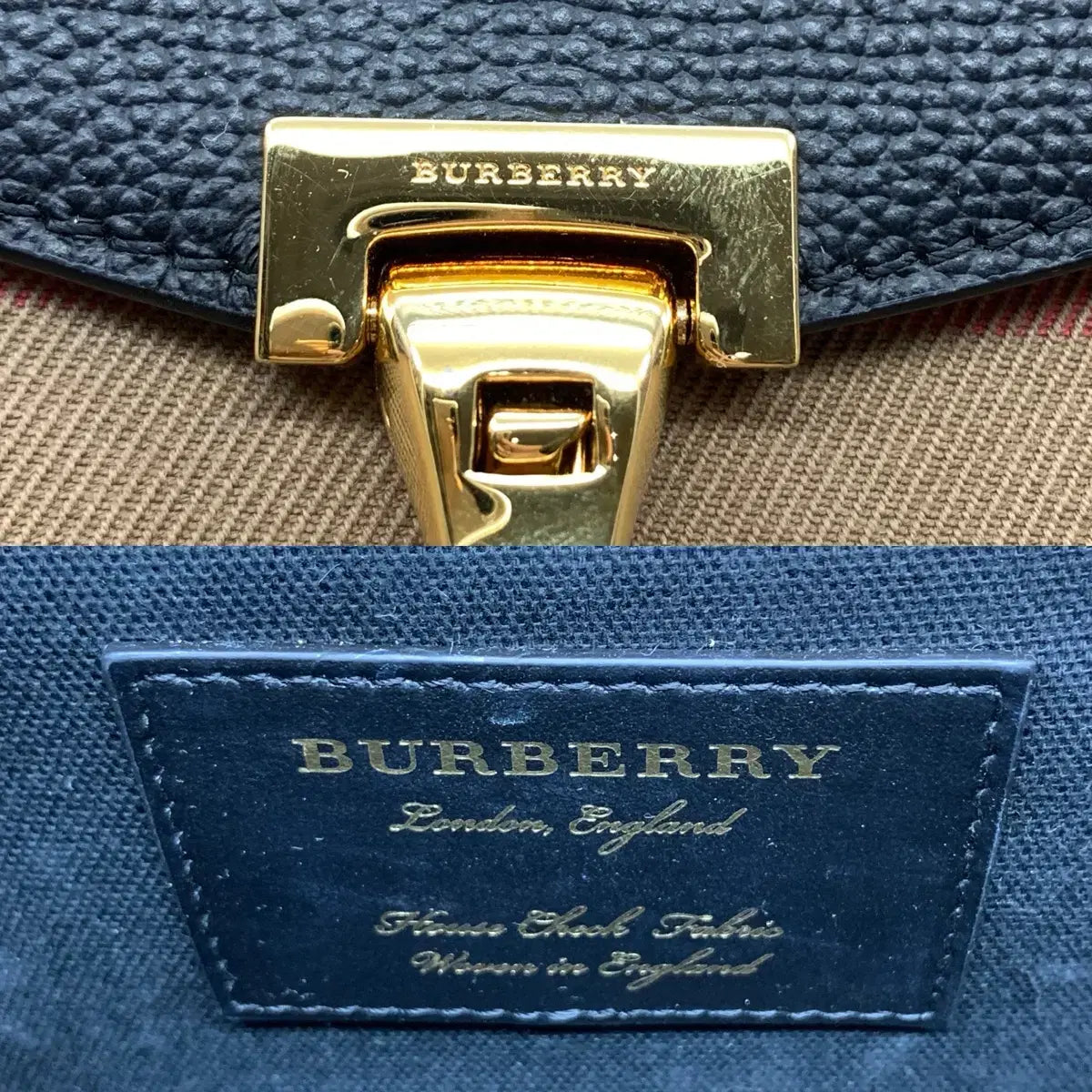 Burberry House Check Canvas Leather Macken Crossbody Bag in Black