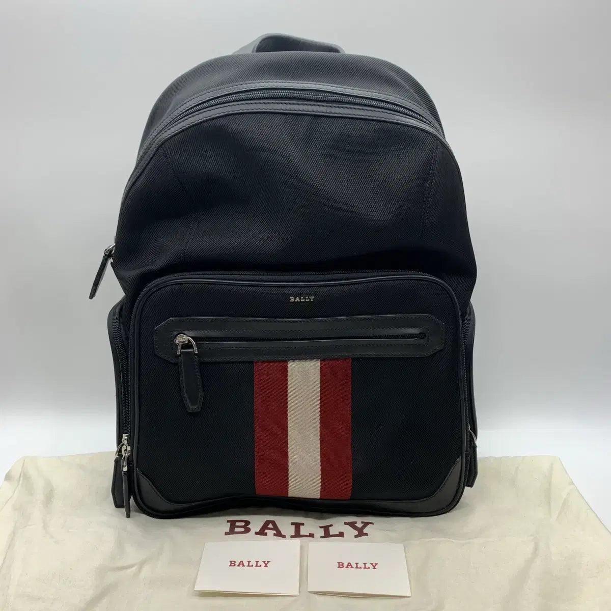 Bally Techno Nylon Leather-Trim Backpack in Black