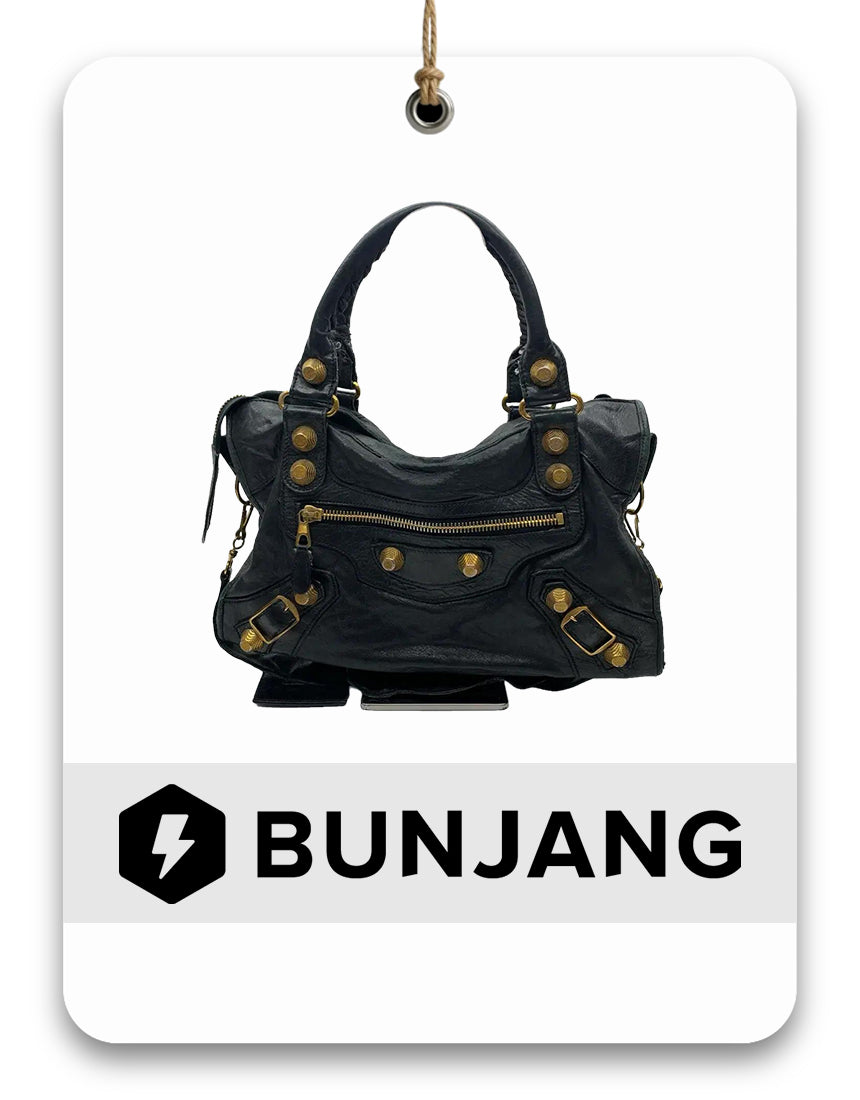 Balenciaga City Bag in Black with Gold-Tone Hardware