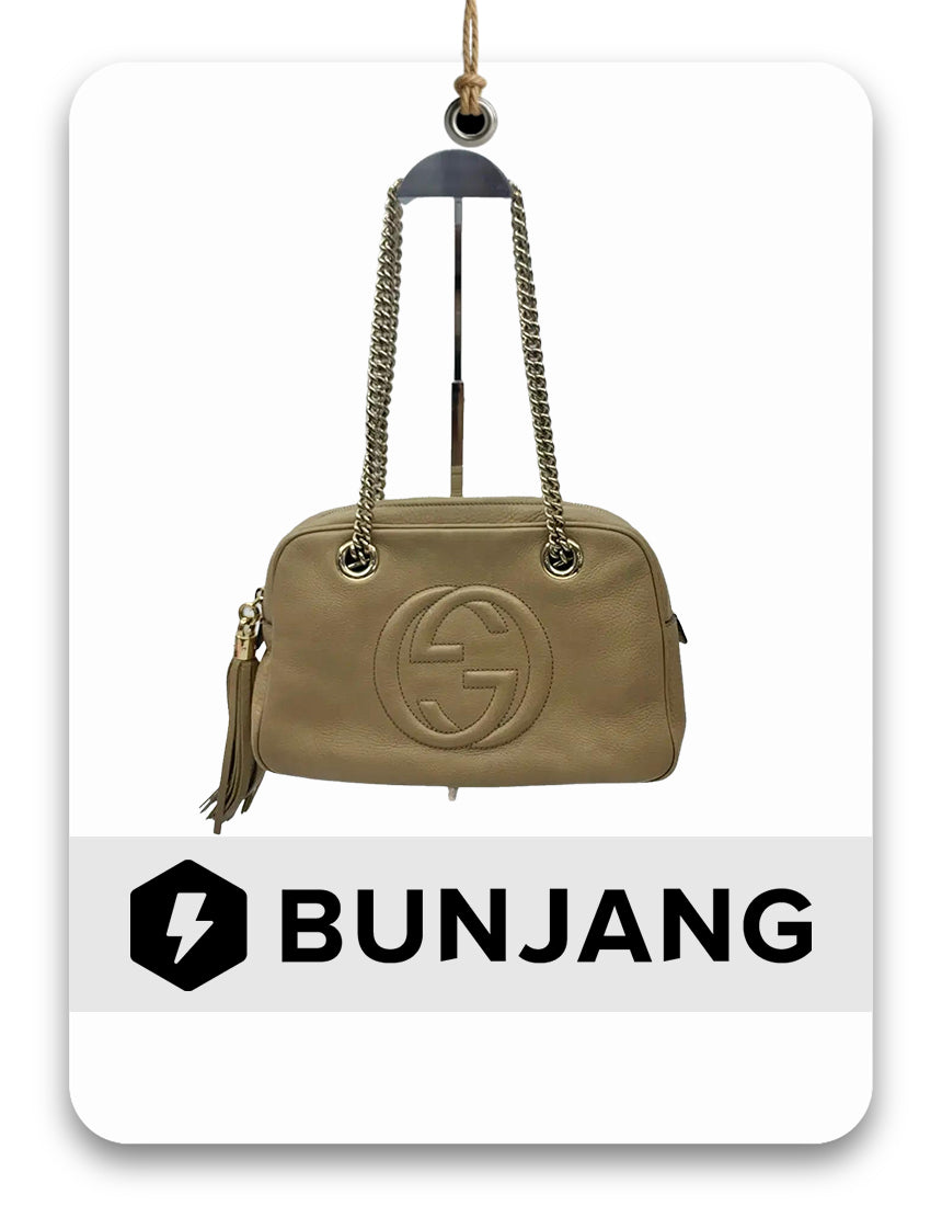 GUCCI Soho Leather Chain Shoulder Bag 308983 in Beige